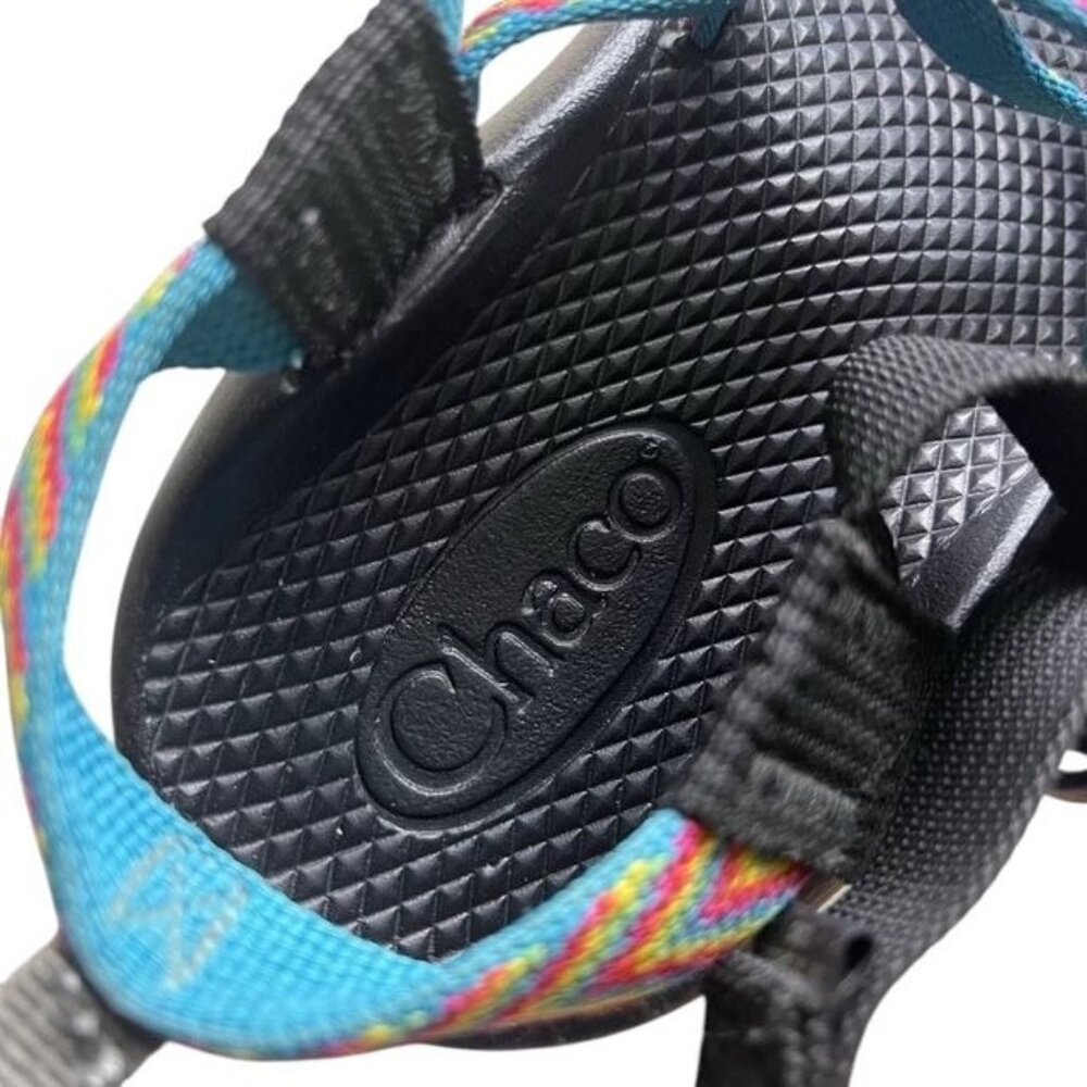 Chaco Girls Fiesta Stripe Rainbow Sandals Size 4 - Picture 2 of 5